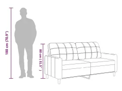Sofá de 2 plazas de cuero sintético negro 140 cm