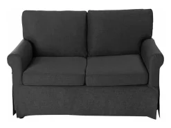Sofá de 2 plazas de diseño clásico moderno para salones y salas de estar en tejido Epoque - Gris
