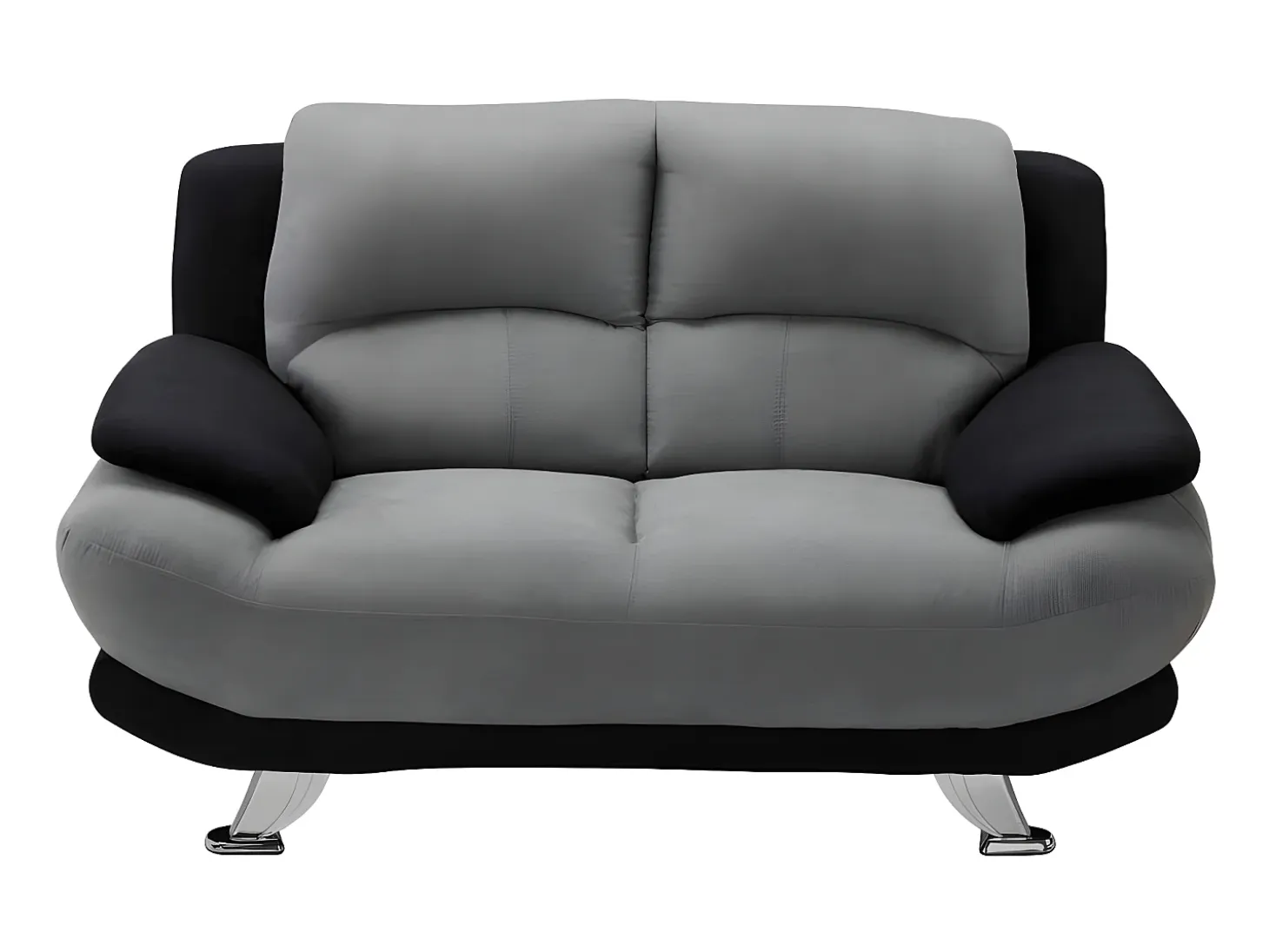Sofá de 2 plazas de microfibra bicolor gris y negro MUSKO
