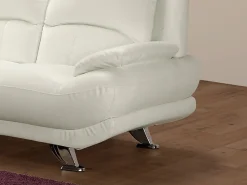 Sofá de 2 plazas de piel sintética en color blanco MUSKO