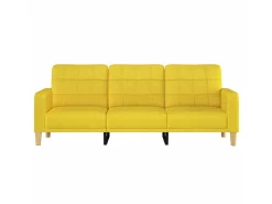 Sofá de 3 plazas de tela amarillo claro 180 cm PWFG71102