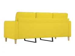 Sofá de 3 plazas de tela amarillo claro 180 cm PWFG71102