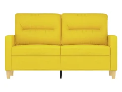 Sofá de 2 plazas de tela amarillo claro 120 cm