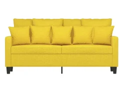 Sofá de 2 plazas de tela amarillo claro 140 cm