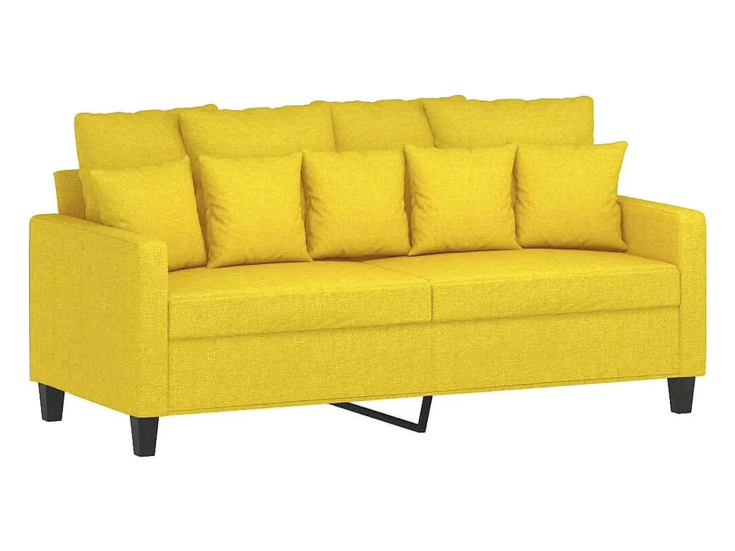 Sofá de 2 plazas de tela amarillo claro 140 cm