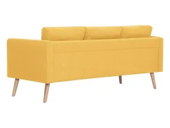 Sofá de 3 plazas de tela amarillo