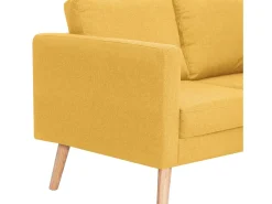 Sofá de 3 plazas de tela amarillo
