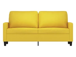 Sofá de 2 plazas de tela amarillo claro 140 cm