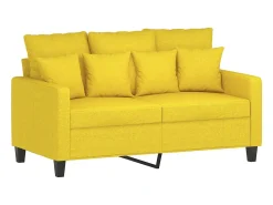 Sofá de 2 plazas de tela amarillo claro 120 cm