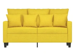 Sofá de 2 plazas de tela amarillo claro 120 cm