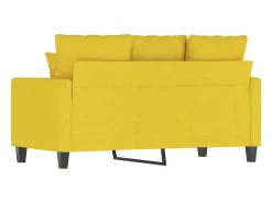 Sofá de 2 plazas de tela amarillo claro 120 cm