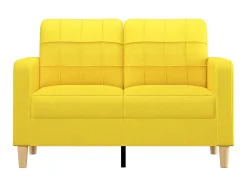 Sofá de 2 plazas de tela amarillo claro 120 cm ES36221