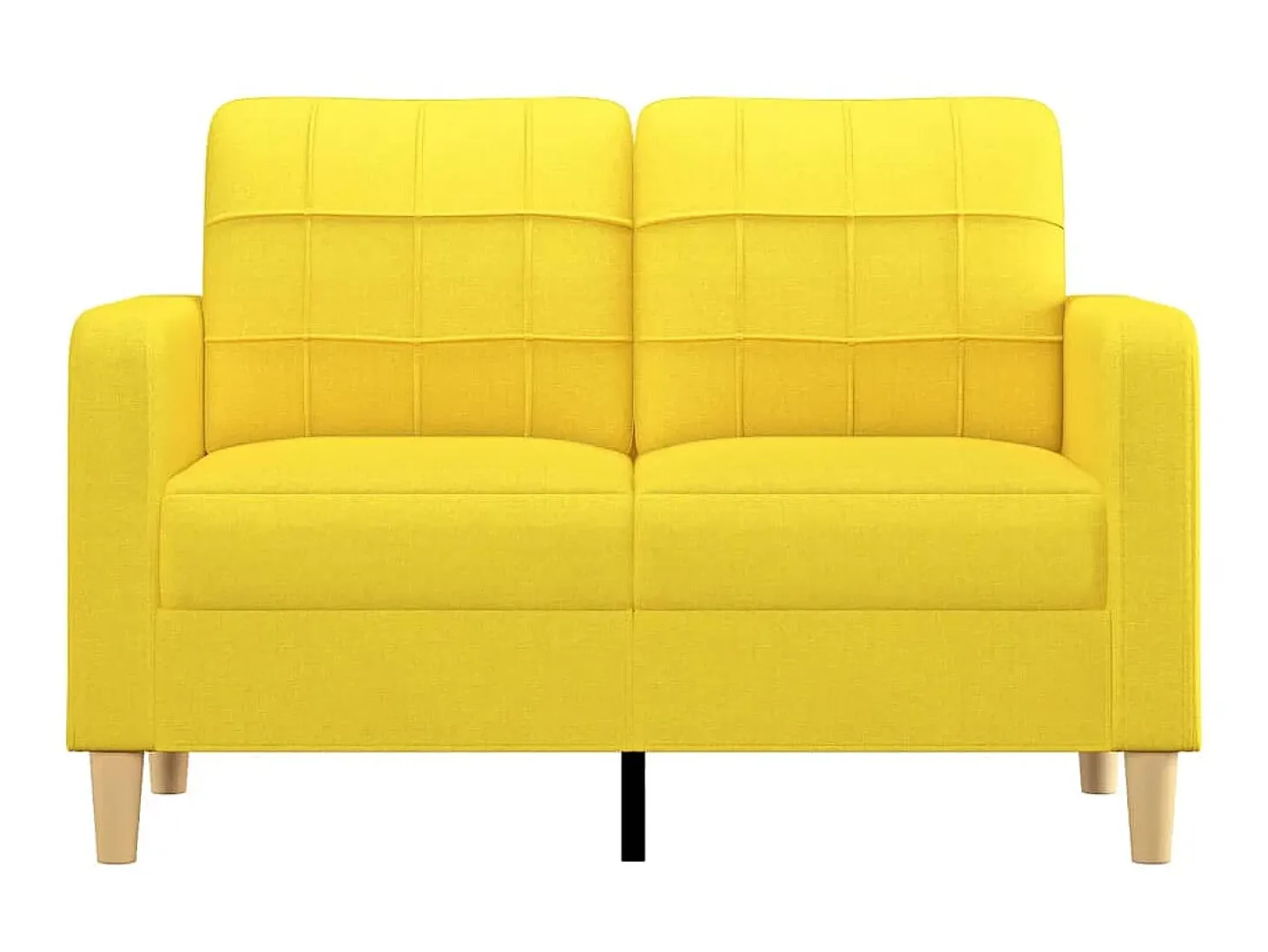 Sofá de 2 plazas de tela amarillo claro 120 cm ES36221