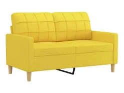 Sofá de 2 plazas de tela amarillo claro 120 cm ES36221