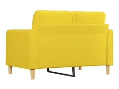 Sofá de 2 plazas de tela amarillo claro 120 cm ES36221