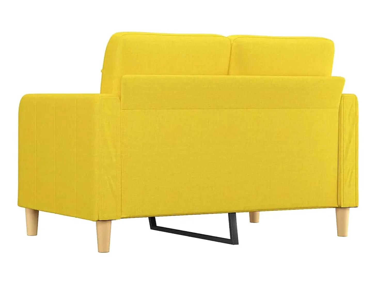 Sofá de 2 plazas de tela amarillo claro 120 cm ES36221