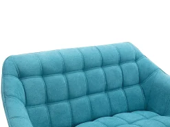 Sofá de 2 plazas de tela azul acolchado. Estilo escandinavo. CASERTA