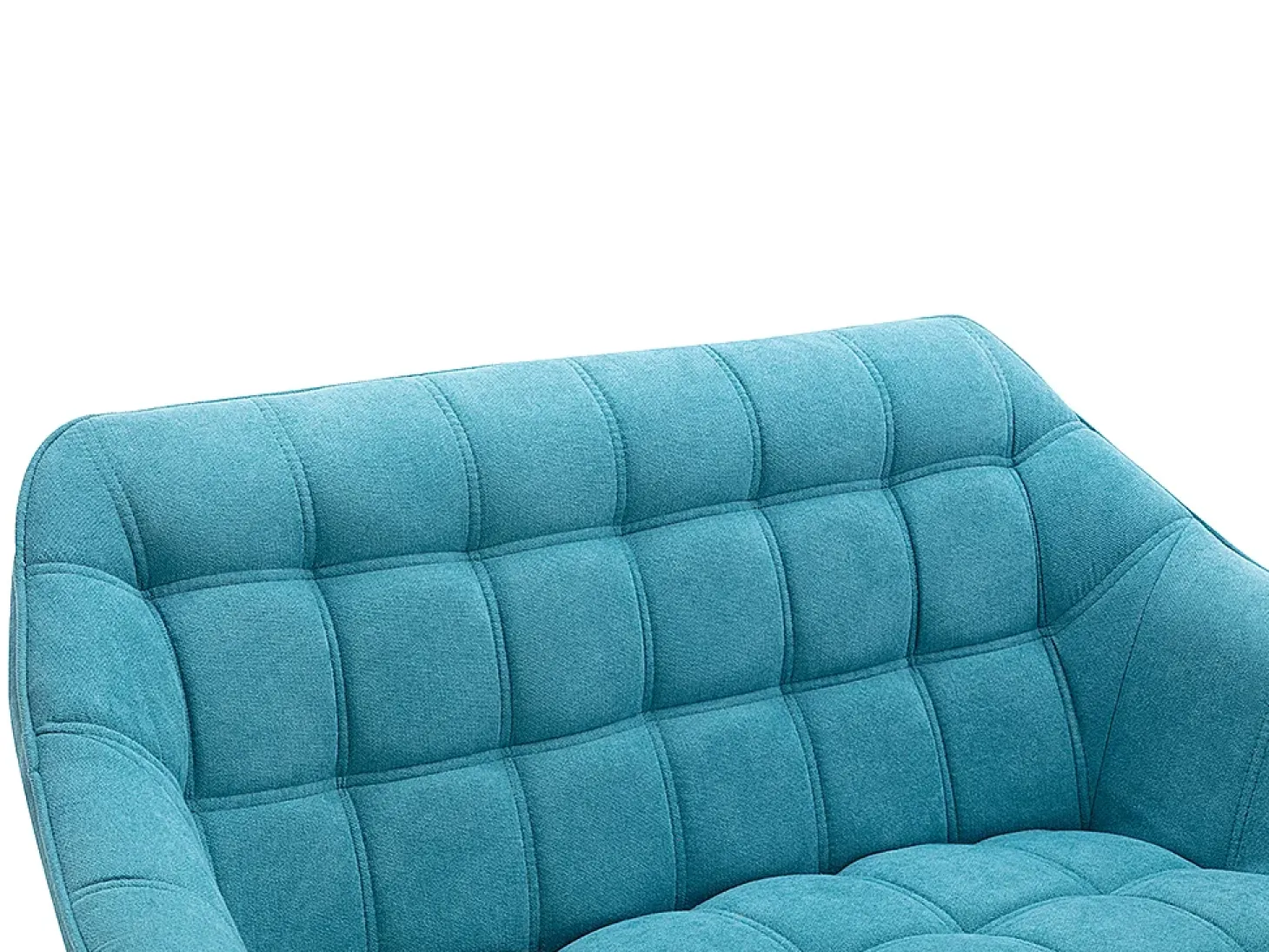 Sofá de 2 plazas de tela azul acolchado. Estilo escandinavo. CASERTA