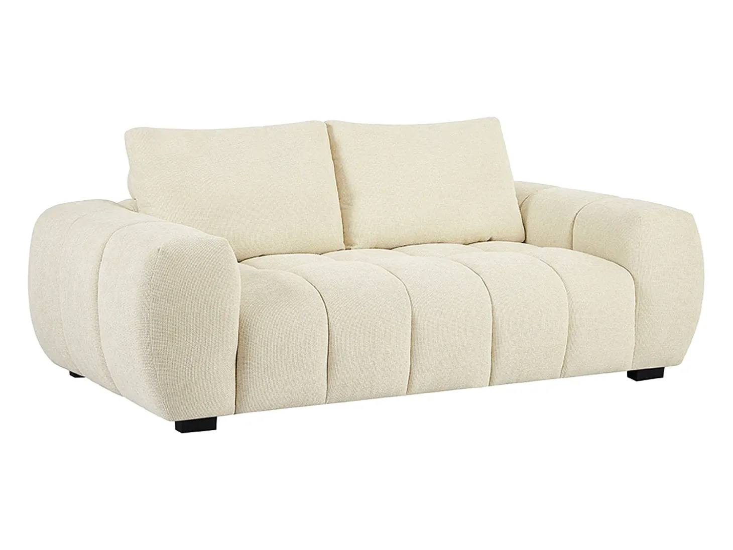 Sofá de 3 plazas de tela beige efecto acolchado estilo diseño BERENIA