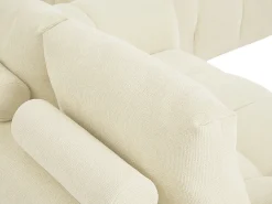 Sofá de 3 plazas de tela beige efecto acolchado estilo diseño BERENIA