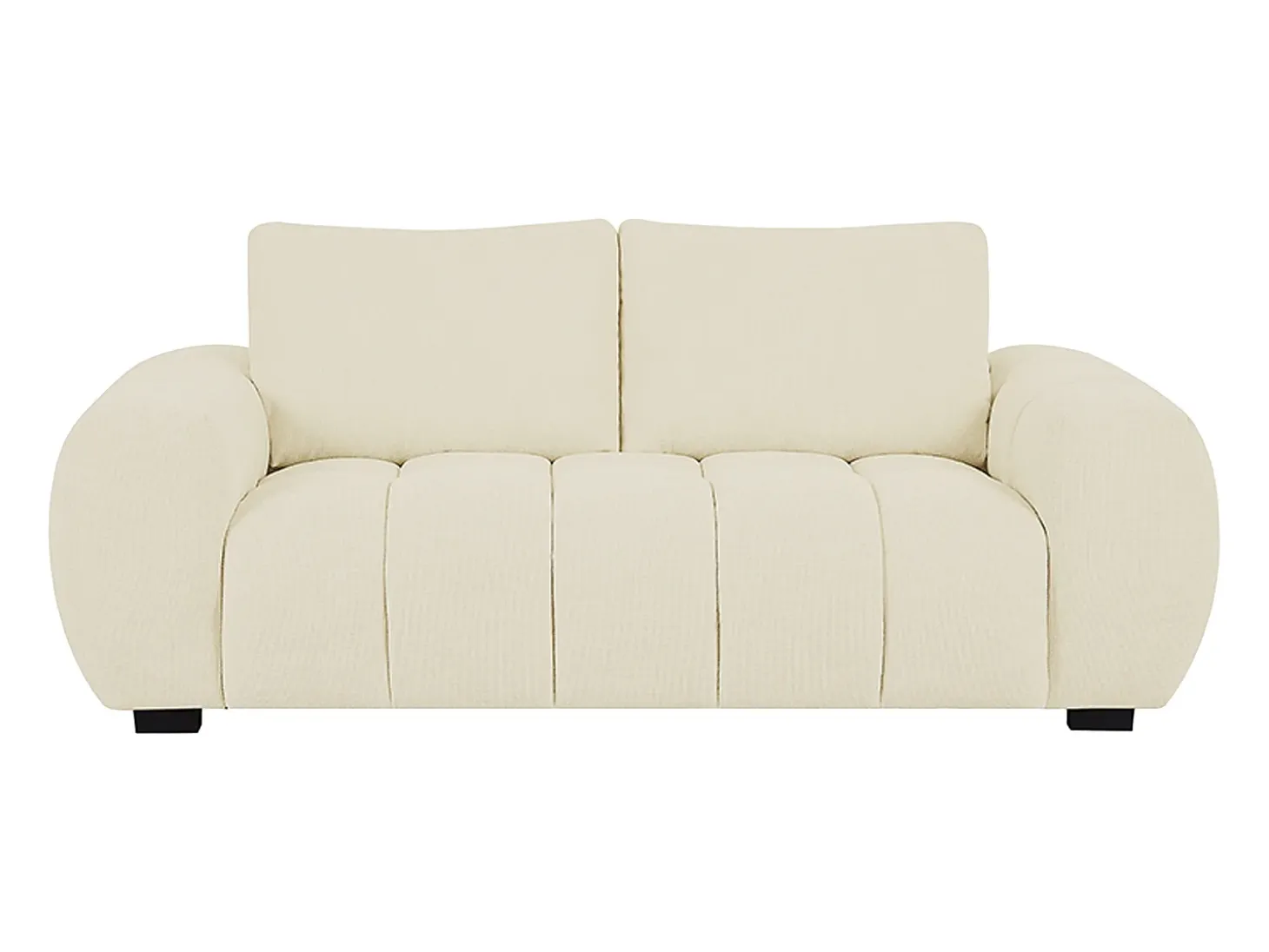 Sofá de 3 plazas de tela beige efecto acolchado estilo diseño BERENIA
