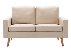 Sofá de 2 plazas de tela color crema PWFG55115