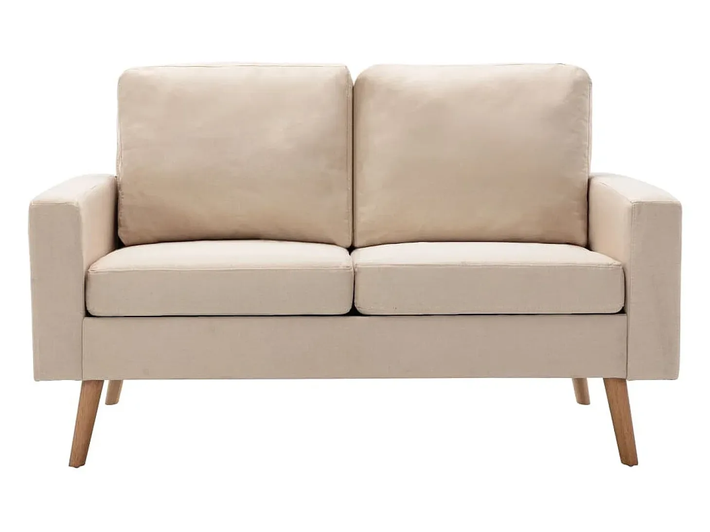 Sofá de 2 plazas de tela color crema PWFG55115