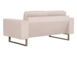 Sofá de 2 plazas de tela color crema