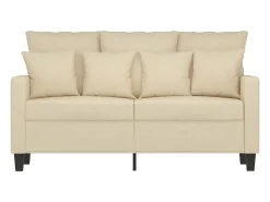 Sofá de 2 plazas de tela color crema 120 cm