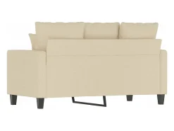 Sofá de 2 plazas de tela color crema 120 cm