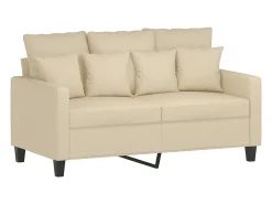 Sofá de 2 plazas de tela color crema 120 cm