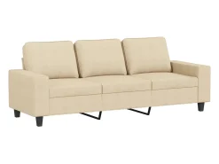 Sofá de 3 plazas de tela crema 180 cm PWFG61445