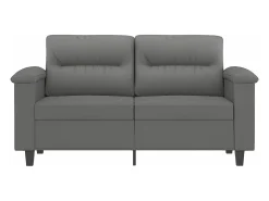 Sofá de 2 plazas de tela de microfibra gris oscuro 120 cm