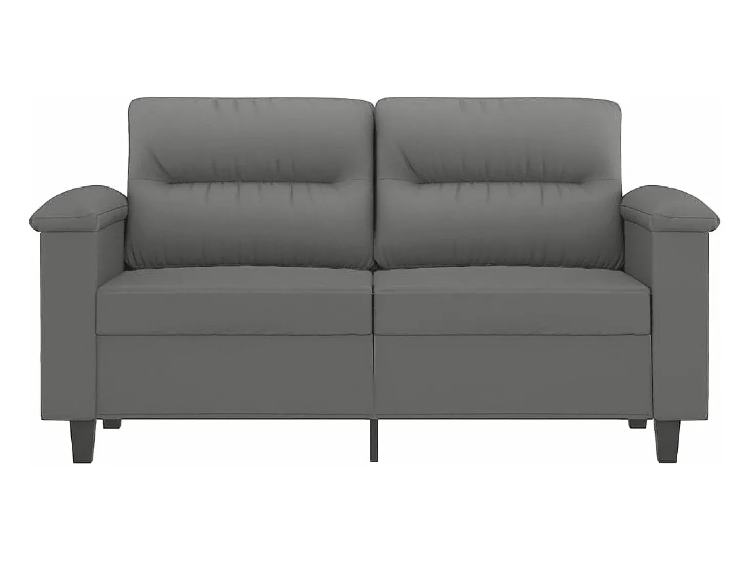Sofá de 2 plazas de tela de microfibra gris oscuro 120 cm