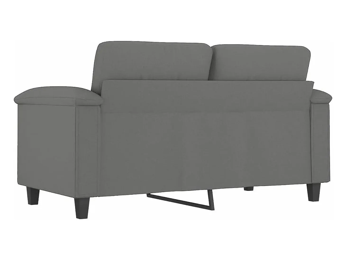Sofá de 2 plazas de tela de microfibra gris oscuro 120 cm
