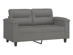 Sofá de 2 plazas de tela de microfibra gris oscuro 120 cm