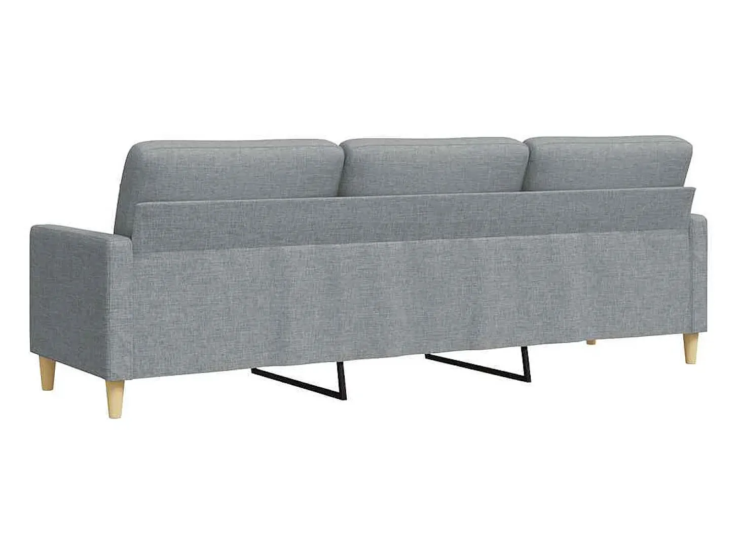 Sofá de 3 plazas de tela gris claro 210 cm