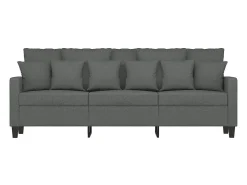 Sofá de 3 plazas de tela gris oscuro 180 cm