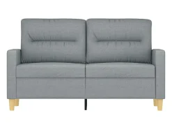 Sofá de 2 plazas de tela gris claro 120 cm