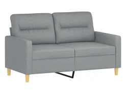 Sofá de 2 plazas de tela gris claro 120 cm