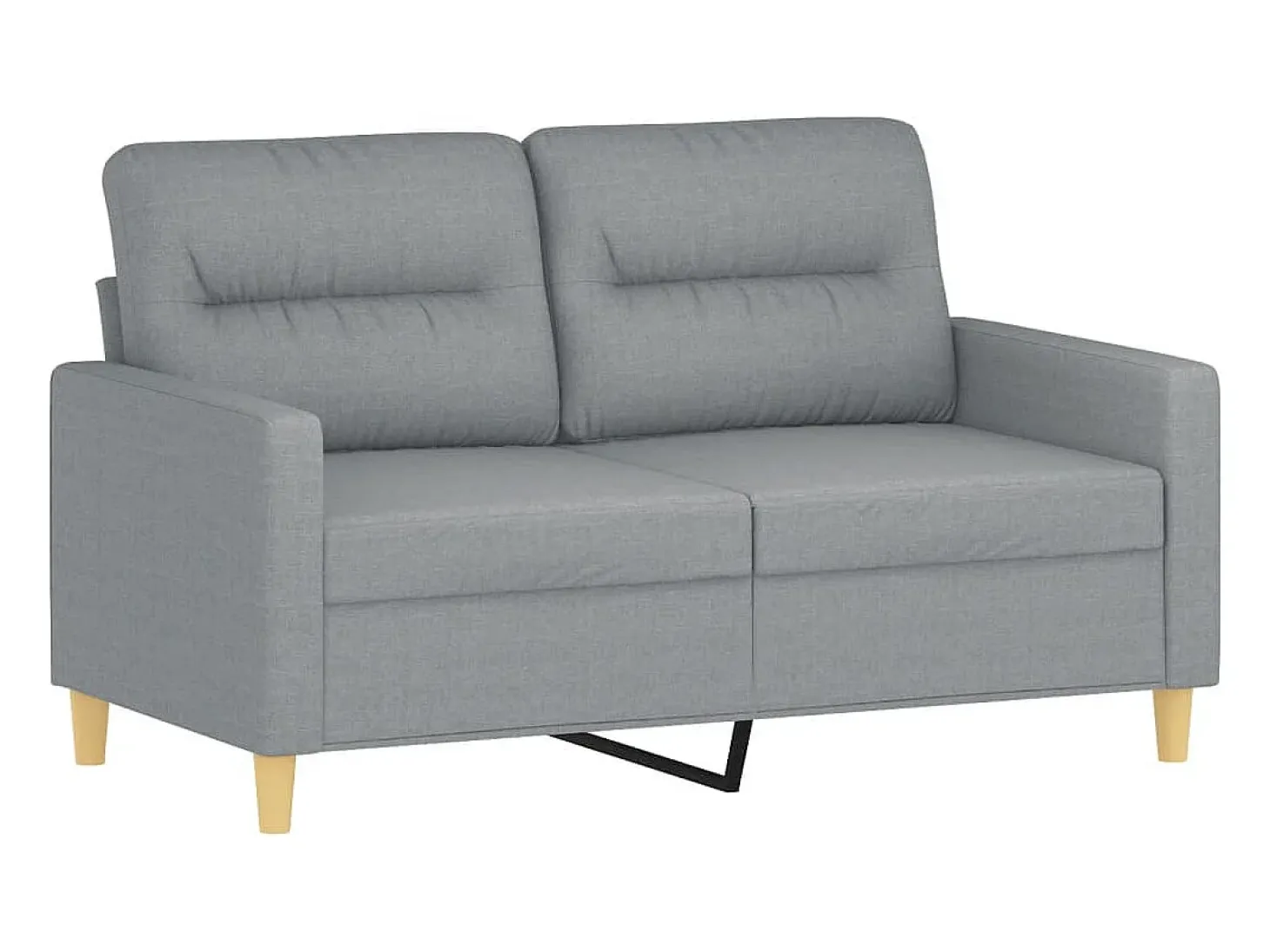 Sofá de 2 plazas de tela gris claro 120 cm