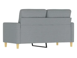 Sofá de 2 plazas de tela gris claro 120 cm