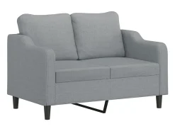 Sofá de 2 plazas de tela gris claro 120 cm