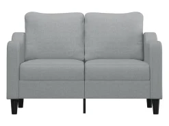 Sofá de 2 plazas de tela gris claro 120 cm