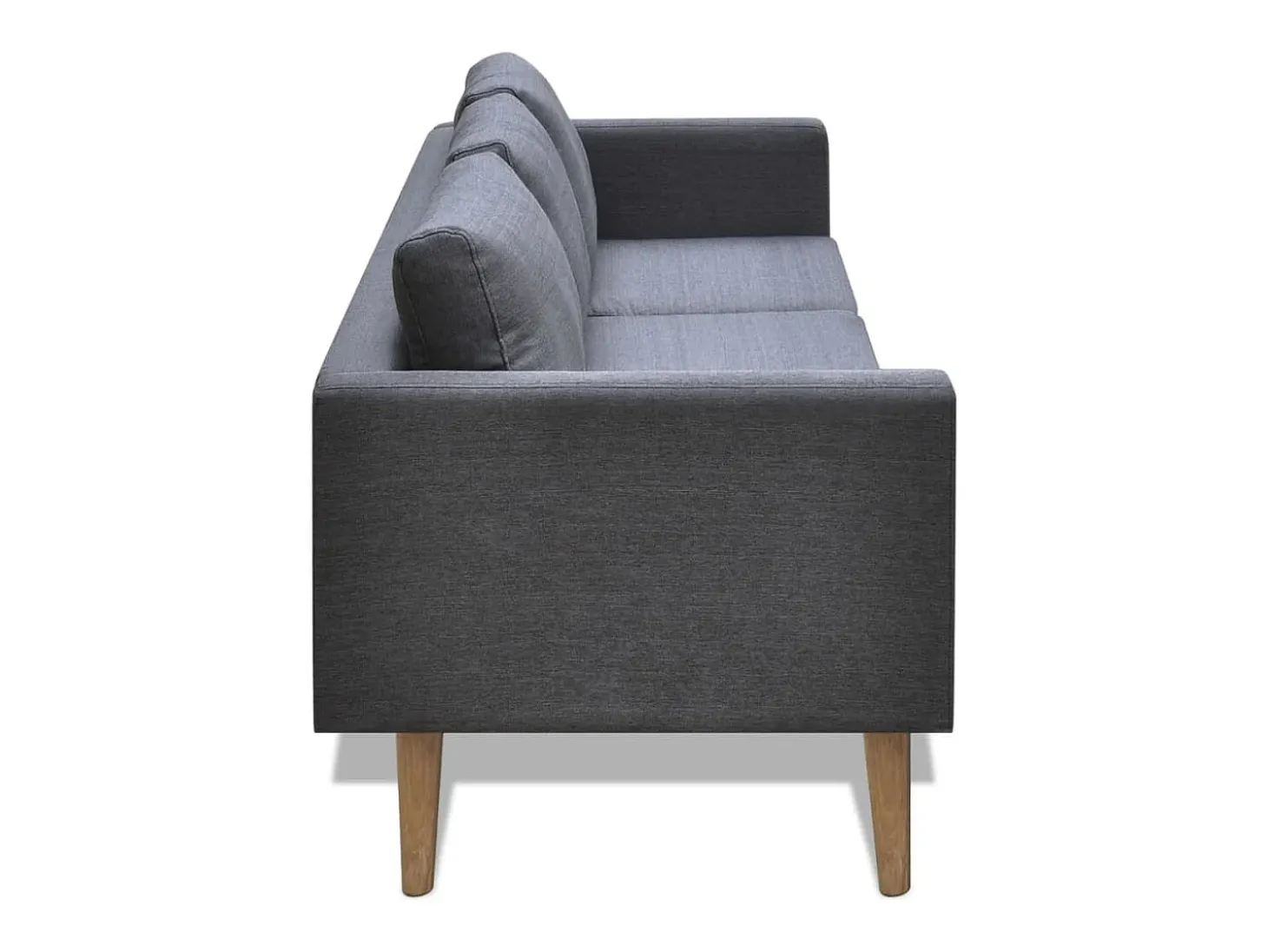 Sofá de 3 plazas de tela gris oscuro PWFG90242