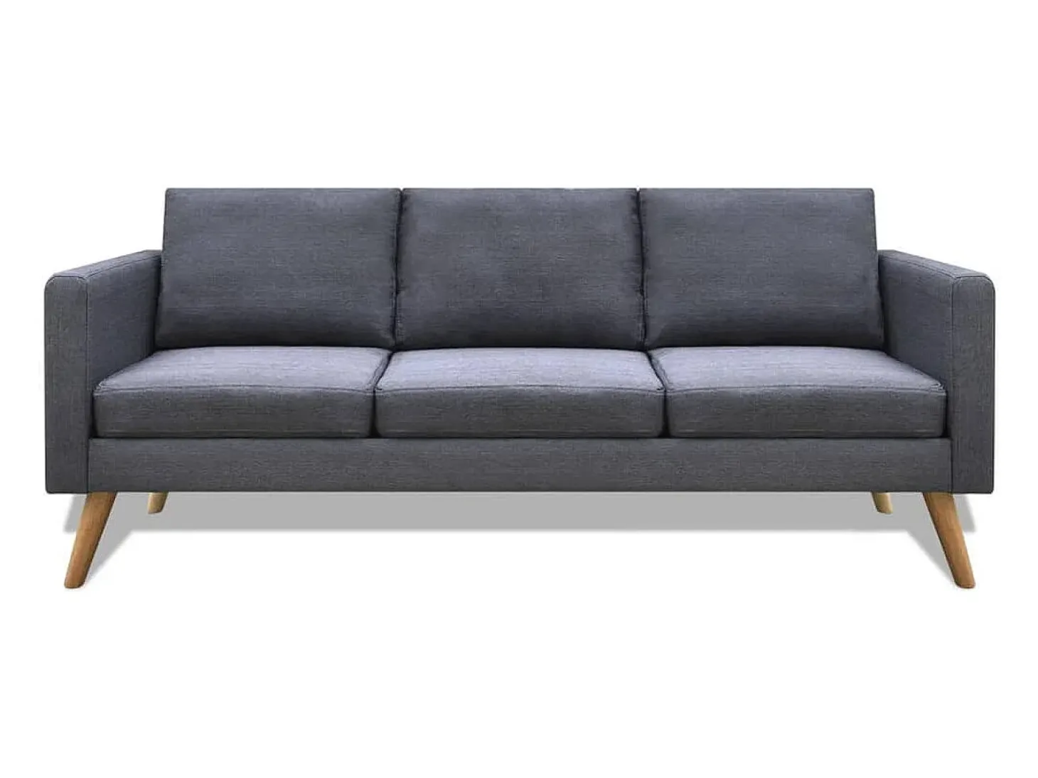 Sofá de 3 plazas de tela gris oscuro PWFG90242