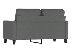Sofá de 2 plazas de tela gris oscuro 120 cm