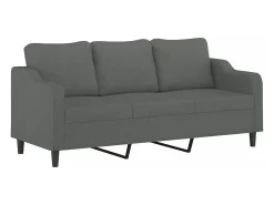 Sofá de 3 plazas de tela gris oscuro 180 cm