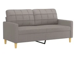 Sofá de 2 plazas de tela gris taupé 140 cm