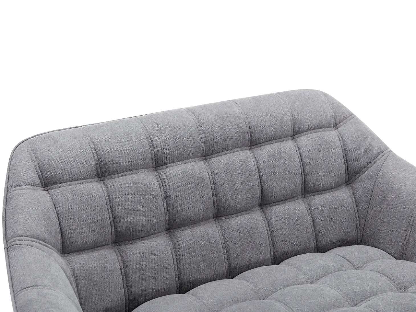 Sofá de 2 plazas de tela gris acolchado de estilo escandinavo. Tendencia del momento. Medidas: Ancho 127 x Prof. 73 x Alt. 77 cm. CASERTA